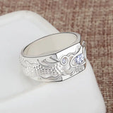 S925 Silver Chinese Dragon Diamond Ring Men's Domineering Niche Jewelry