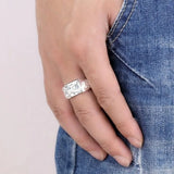 S925 Silver Chinese Dragon Diamond Ring Men's Domineering Niche Jewelry
