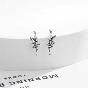 Thai Silver Angel Earrings Ethnic Ear Jewelry for Female Party