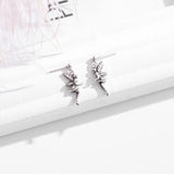 Thai Silver Angel Earrings Ethnic Ear Jewelry for Female Party