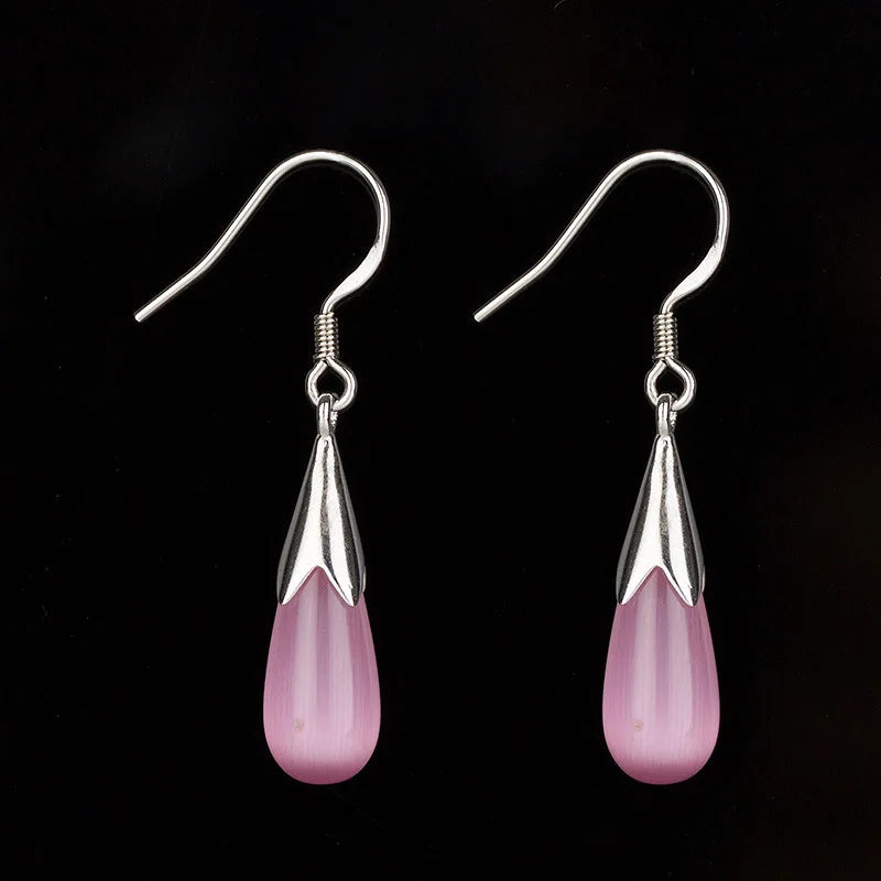 S925 Silver Embroidered Retro Ball Earrings