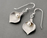 S925 Silver Flower Pearl Earrings for Women