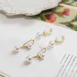 S925 Silver Half Arc Pearl Earrings - DIY Jewelry Accessories