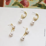 S925 Silver Half Arc Pearl Earrings - DIY Jewelry Accessories