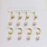 S925 Silver Half Arc Pearl Earrings - DIY Jewelry Accessories