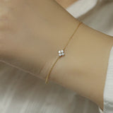 S925 Silver Gilded Bracelet Women's Mini Clover Chain