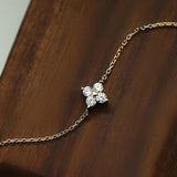 S925 Silver Gilded Bracelet Women's Mini Clover Chain