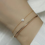 S925 Silver Gilded Bracelet Women's Mini Clover Chain