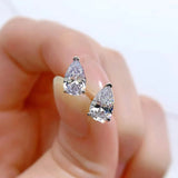 S925 Silver Carbon Diamond Water Drop Earrings Female