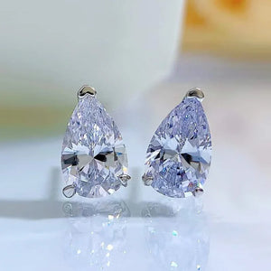 S925 Silver Carbon Diamond Water Drop Earrings Female