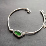 S925 Silver Green Ice Chalcedony Gourd Bracelet