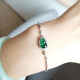 S925 Silver Green Ice Chalcedony Gourd Bracelet