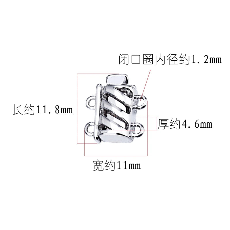S925 Silver Insert Buckle Circle End Buckle DIY Manual Accessories