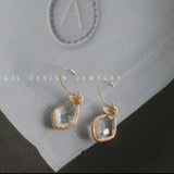 S925 Silver Butterfly Earrings Crystal Clear Dripping Matte Fairy Earrings