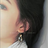 S925 Silver Butterfly Earrings Crystal Clear Dripping Matte Fairy Earrings