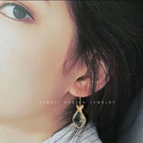 S925 Silver Butterfly Earrings Crystal Clear Dripping Matte Fairy Earrings