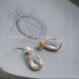 S925 Silver Butterfly Earrings Crystal Clear Dripping Matte Fairy Earrings