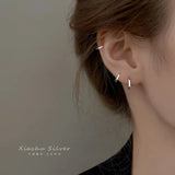 S925 Silver Circle Ear Buckle Small Sleeping Earrings