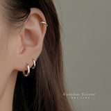 S925 Silver Circle Ear Buckle Small Sleeping Earrings