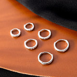 S925 Silver Circle Ear Buckle Small Sleeping Earrings