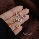 S925 Silver Circle Ear Buckle Small Sleeping Earrings