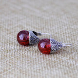 S925 Silver Garnet Earrings Silver Mosaic