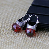 S925 Silver Garnet Earrings Silver Mosaic