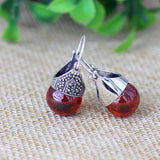 S925 Silver Garnet Earrings Silver Mosaic