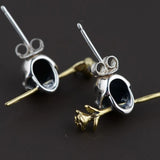 S925 Silver Skull Earrings for Men