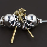 S925 Silver Skull Earrings for Men