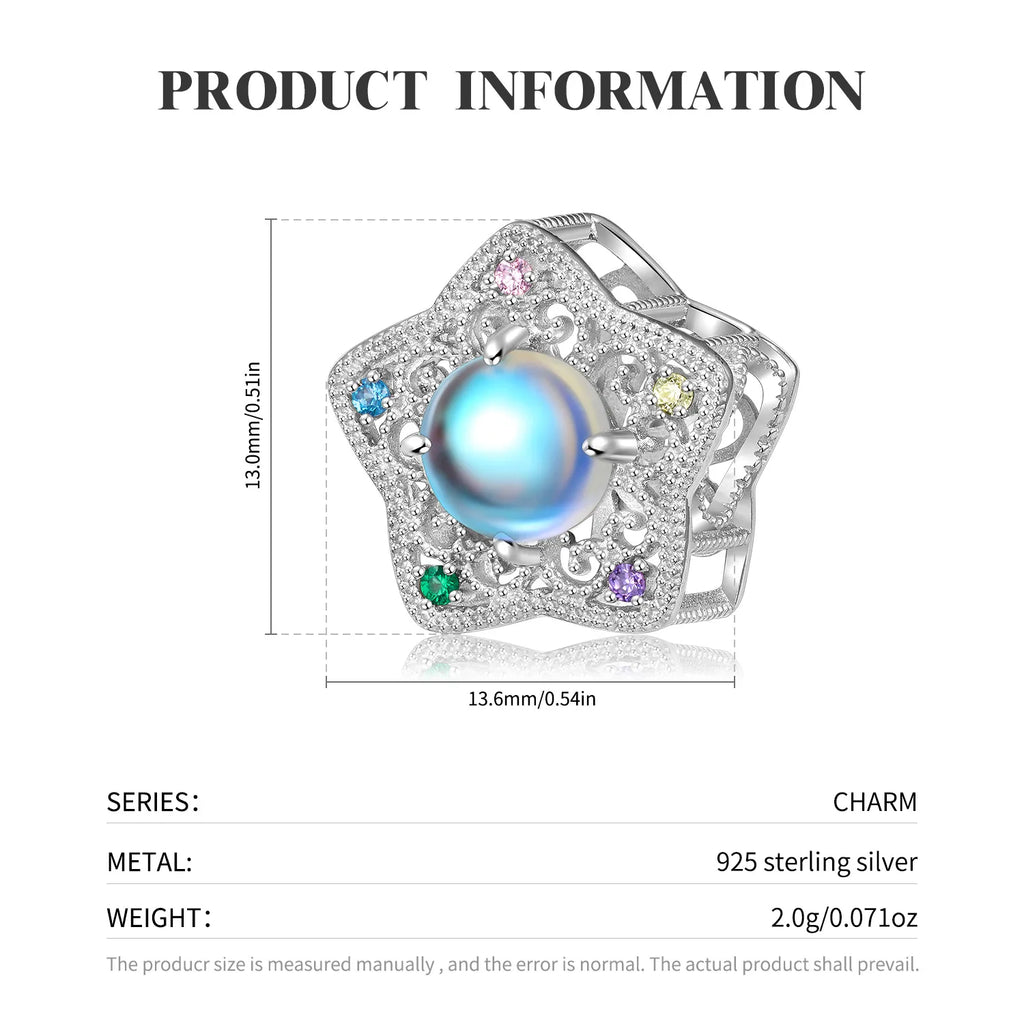 S925 Moonstone Hollow Beads Bracelet DIY Accessories