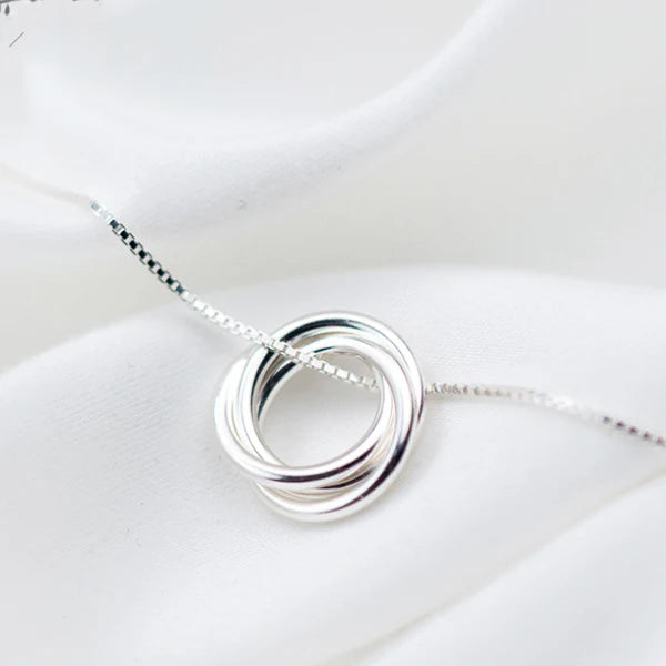 S925 Silver Necklace 3-Layer Pendant Necklace
