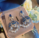 S925 Silver Needle Tassel Pearl Earrings with Zircon Bells - Flower Jewelry