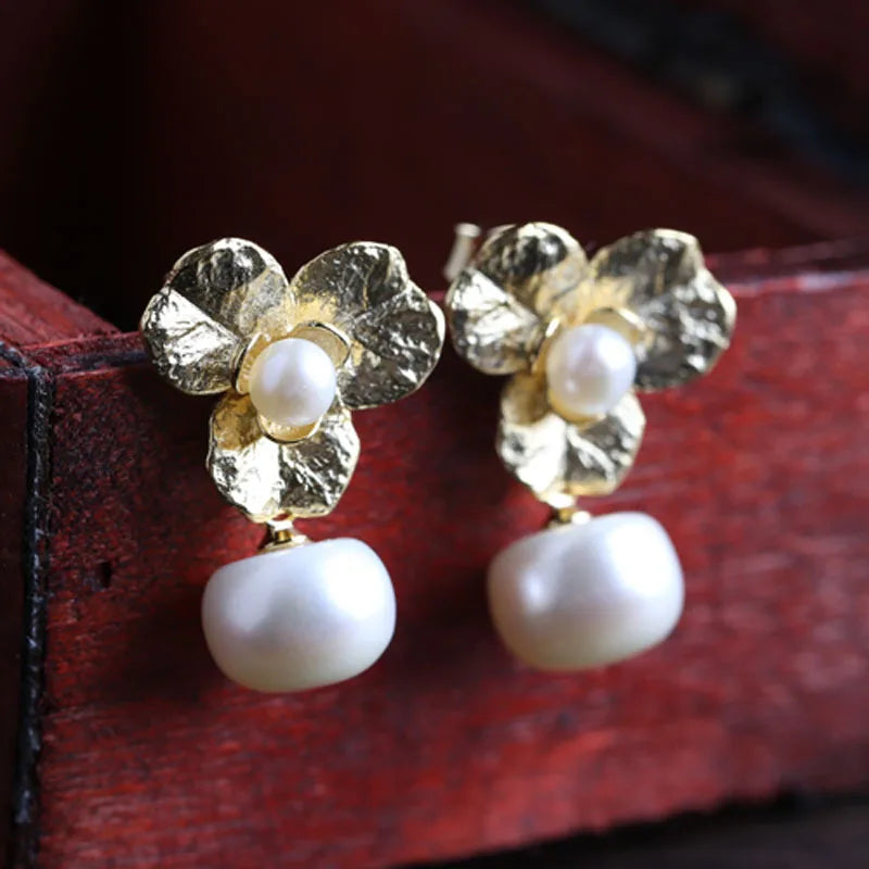 S925 Silver Needle Freshwater Pearl Earrings