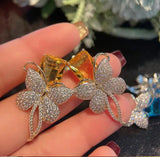 S925 Silver Needle Retro Butterfly Earrings for Women