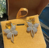 S925 Silver Needle Retro Butterfly Earrings for Women