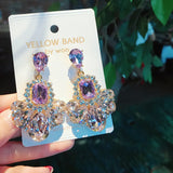 S925 Amethyst Water Drop Earrings