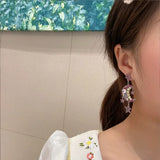 S925 Silver Needle Moon Earrings with Zircon Stars