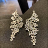 Retro Feather Wings Earrings Zircon Inlaid 18K Plated Gradient