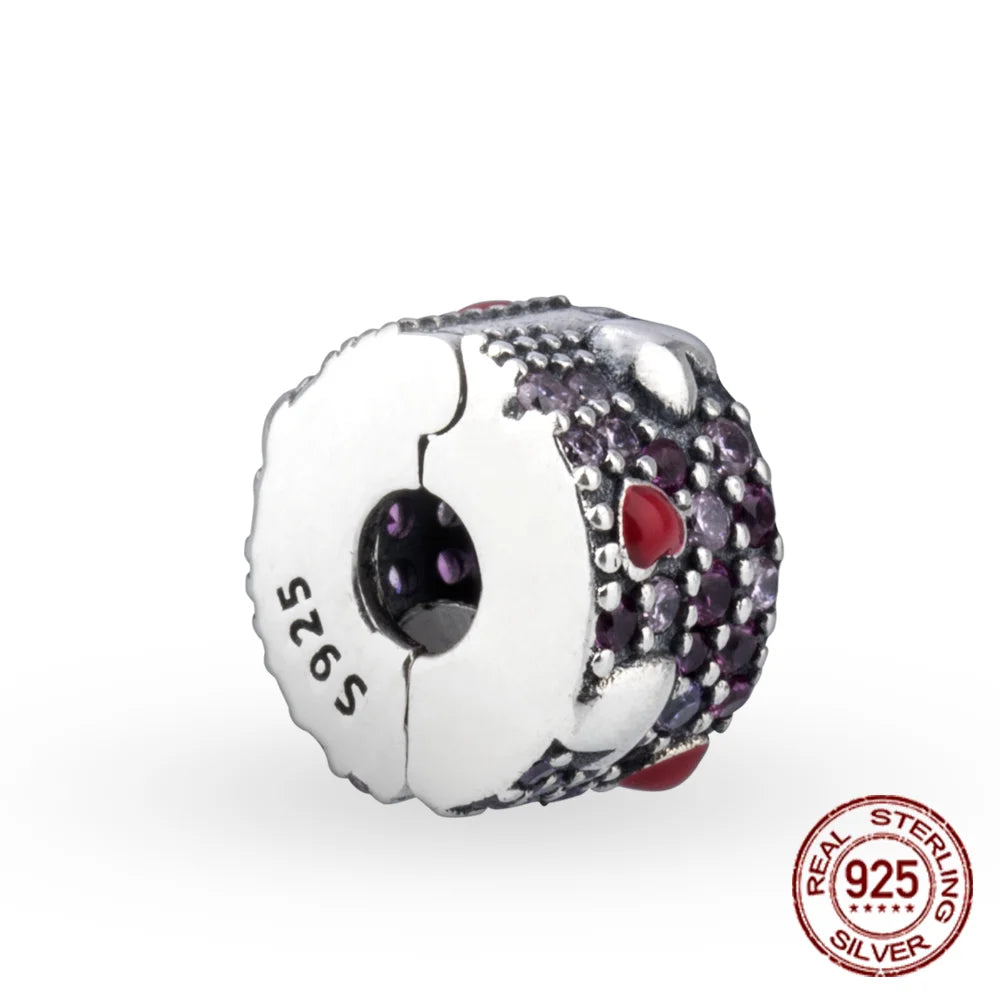 S925 Silver Pentagram Zircon Inlay Buckle Bracelet DIY Bead Accessories