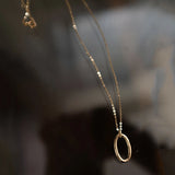 S925 Silver Plated 14K Necklace Pendant Nordic Geometric Clavicle Necklace