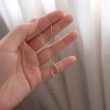 S925 Silver Plated 14K Necklace Pendant Nordic Geometric Clavicle Necklace