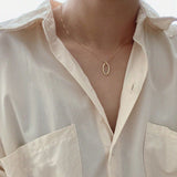 S925 Silver Plated 14K Necklace Pendant Nordic Geometric Clavicle Necklace