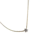 S925 Silver Plated 14K Necklace Single Diamond Collarbone Chain