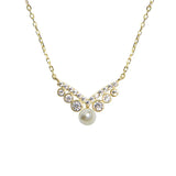 S925 Silver Plated Pearl Necklace 14K Collarbone Chain