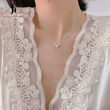 S925 Silver Plated Pearl Necklace 14K Collarbone Chain