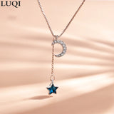 S925 Silver-Plated Star & Moon Zircon Necklace