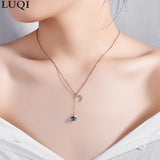 S925 Silver-Plated Star & Moon Zircon Necklace