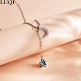 S925 Silver-Plated Star & Moon Zircon Necklace
