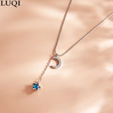 S925 Silver-Plated Star & Moon Zircon Necklace
